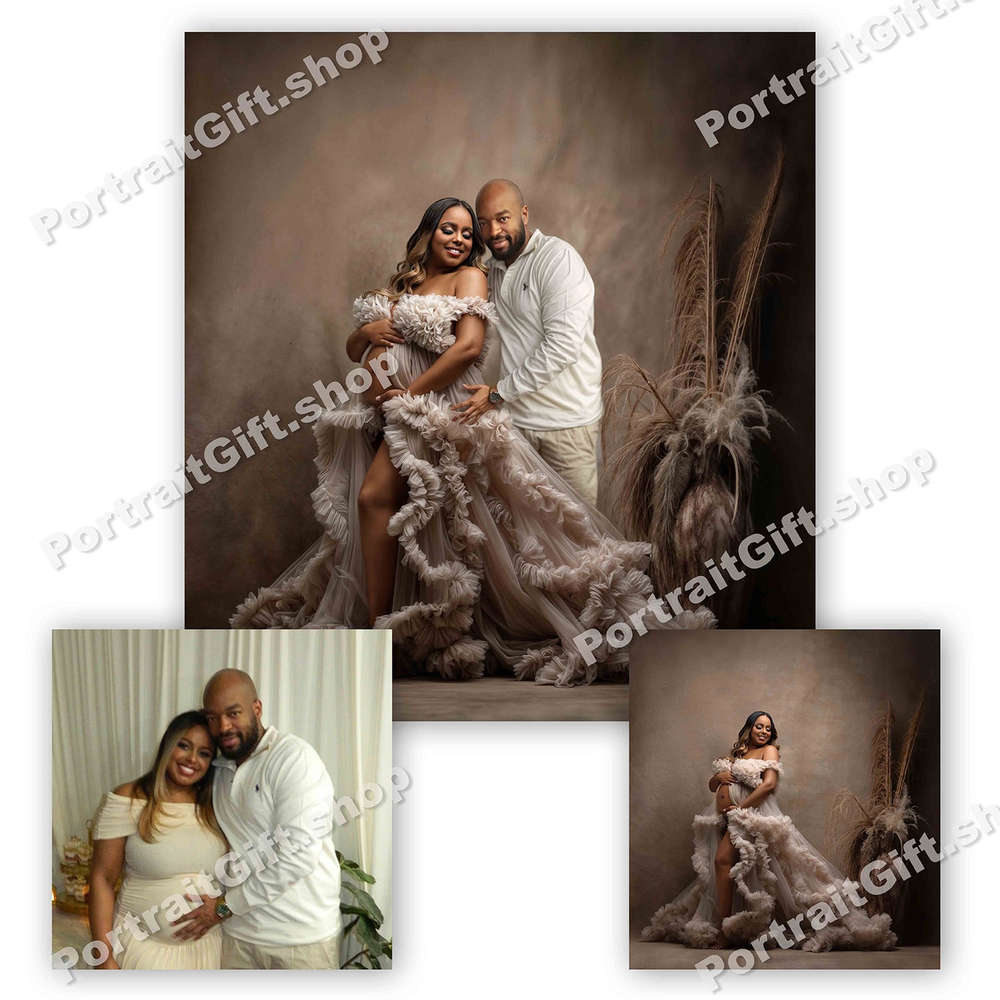 Photo montage with fixed background - Free Shipping