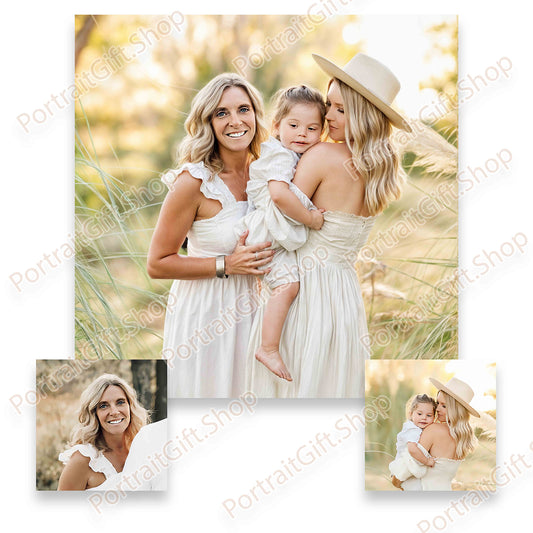 Photo montage with fixed background - Free Shipping