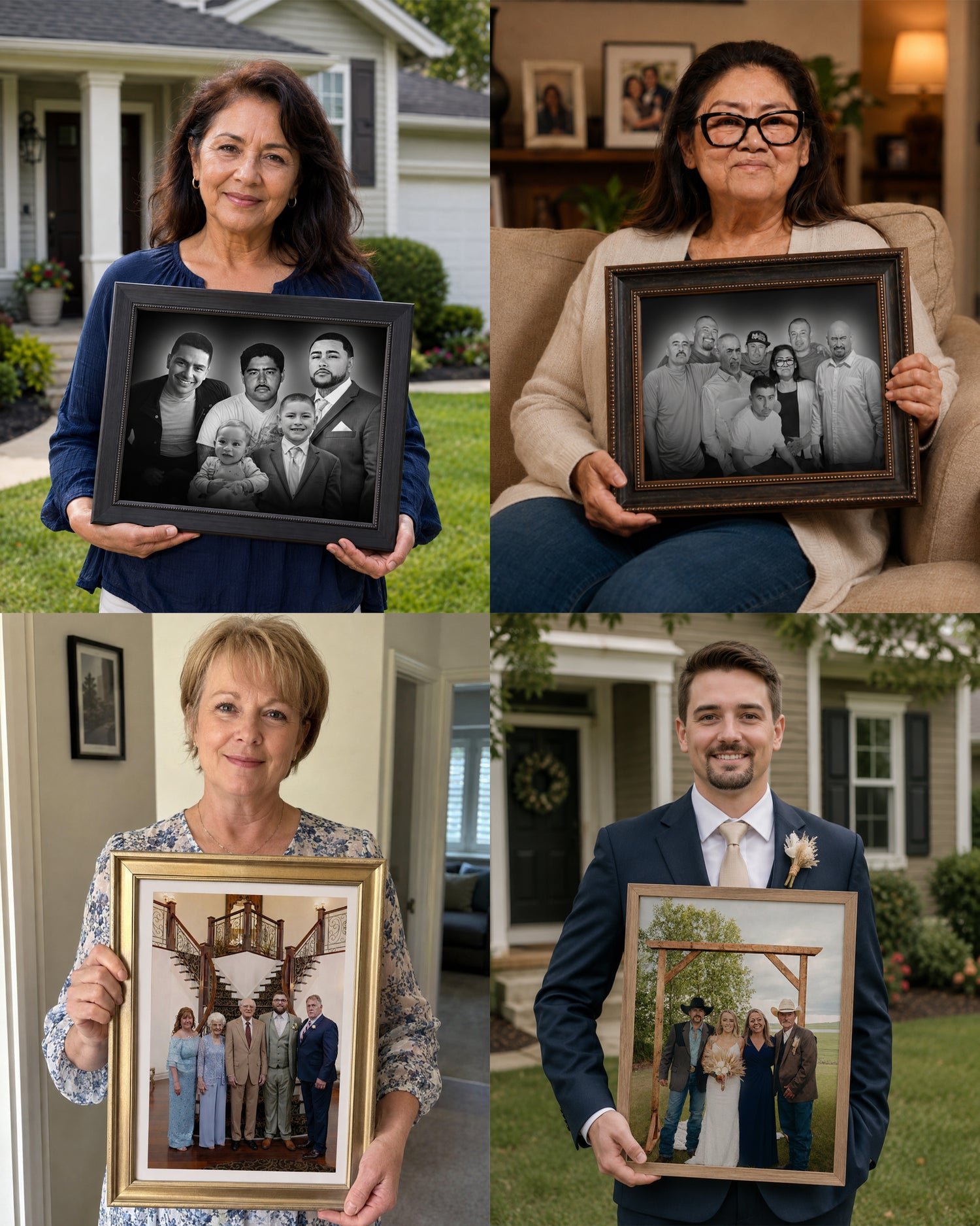 Family portrait gift ideas: framed photos for loved ones, perfect for home decor or special occasions